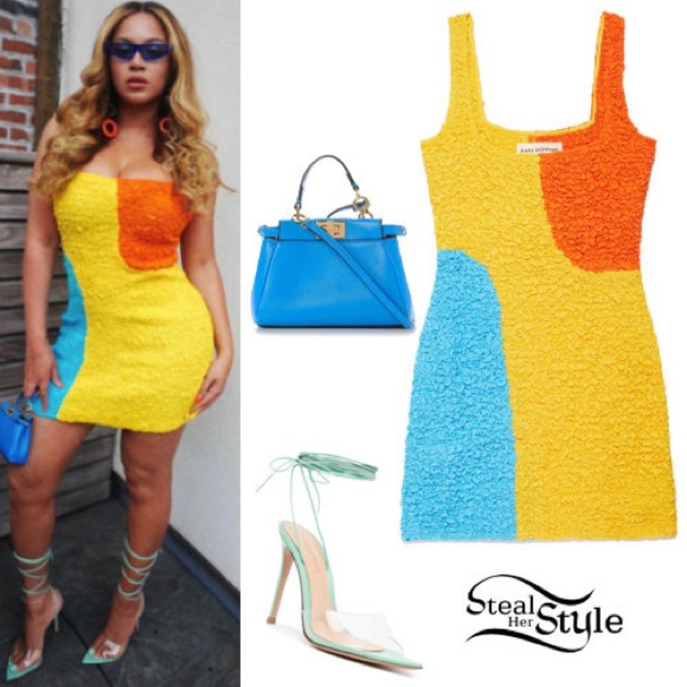 NWOT Mara Hoffman color-blocked popcorn Laura mini dress $695